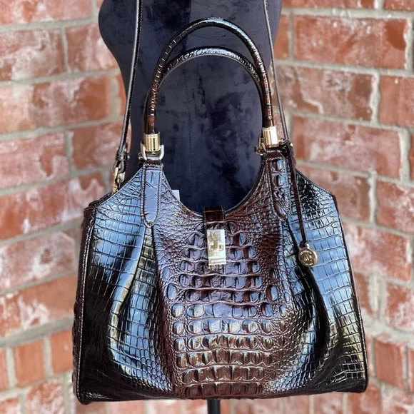 Brahmin Melbourne Celia cocoa satchel bag
